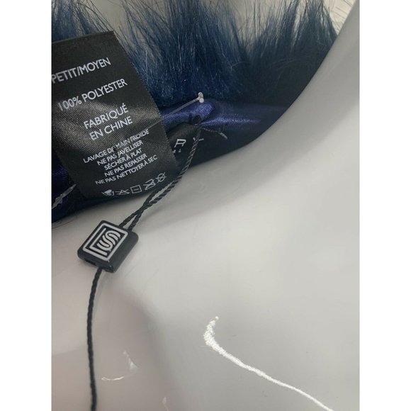 Laundry By Shelli Segal Women's S/M Blue Faux Fur Black Vest Lined Soft … - Picture 4 of 7